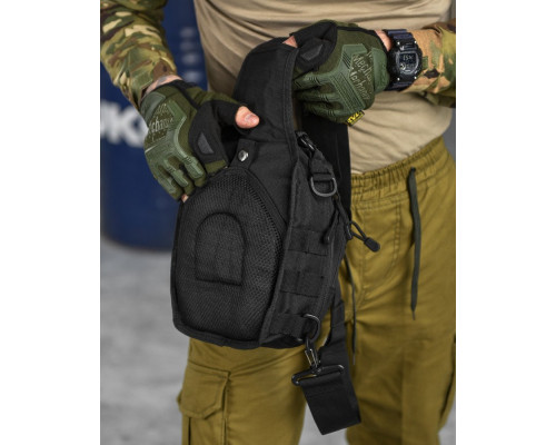 тактична сумка нагрудна paracord black МС8539