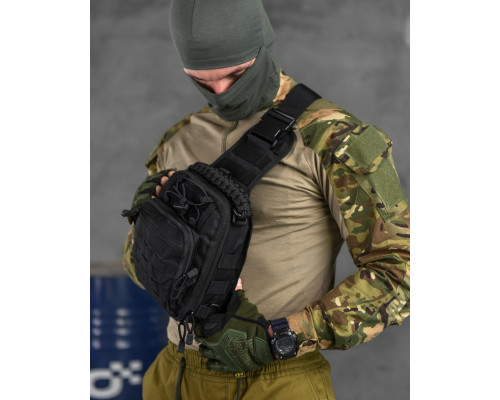 тактична сумка нагрудна paracord black МС8539