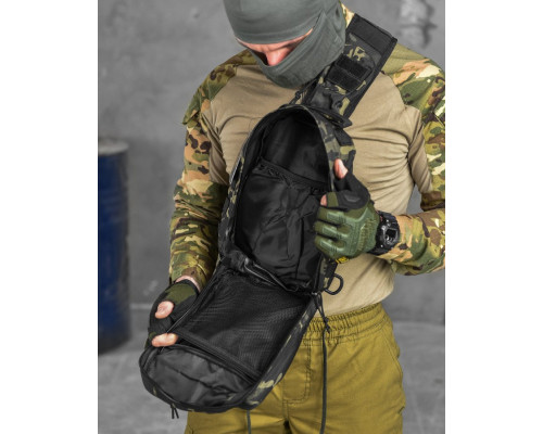 Рюкзак патрульний однолямковий SILVER KNIGHT 8л darck РГ4625