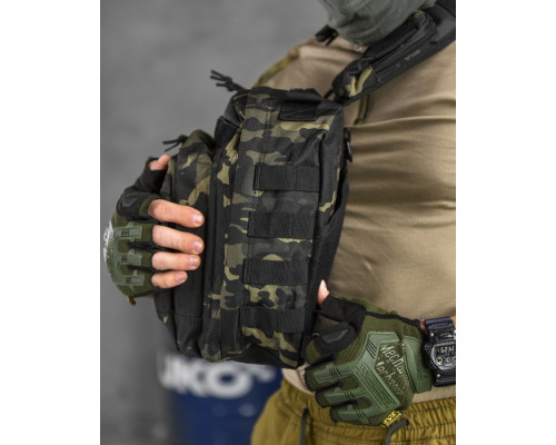 Рюкзак патрульний однолямковий SILVER KNIGHT 8л darck РГ4625