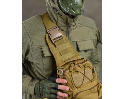 Рюкзак патрульний однолямковий SILVER KNIGHT 7л coyot ОИ4735