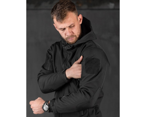 Демісезонна тактична куртка Soft Shell Silver Knight Windstoper чорна ОР1232
