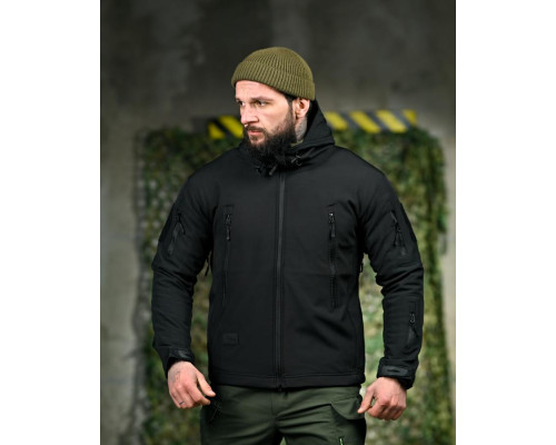 Демісезонна тактична куртка Soft Shell Silver Knight Windstoper чорна ОР1232