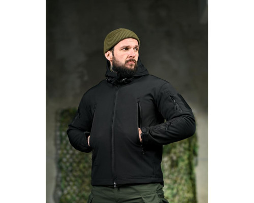 Демісезонна тактична куртка Soft Shell Silver Knight Windstoper чорна ОР1232
