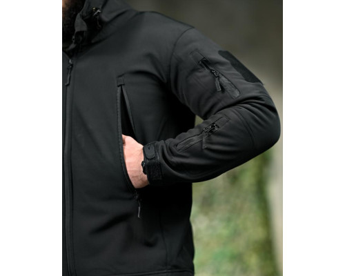 Демісезонна тактична куртка Soft Shell Silver Knight Windstoper чорна ОР1232