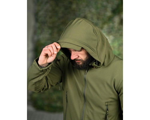 Демісезонна тактична куртка Soft Shell Silver Knight Windstoper олива ОР1233