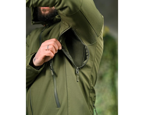 Демісезонна тактична куртка Soft Shell Silver Knight Windstoper олива ОР1233