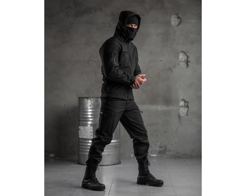 тактичний костюм SoftShell Police black ВТ7623
