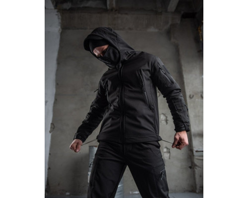 тактичний костюм SoftShell Police black ВТ7623